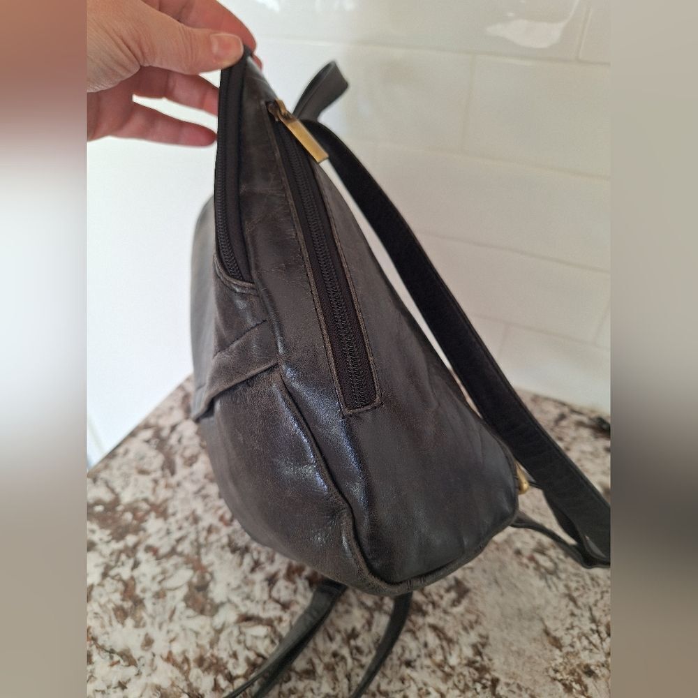 Brown leather backpack‎ - Picture 4 of 9